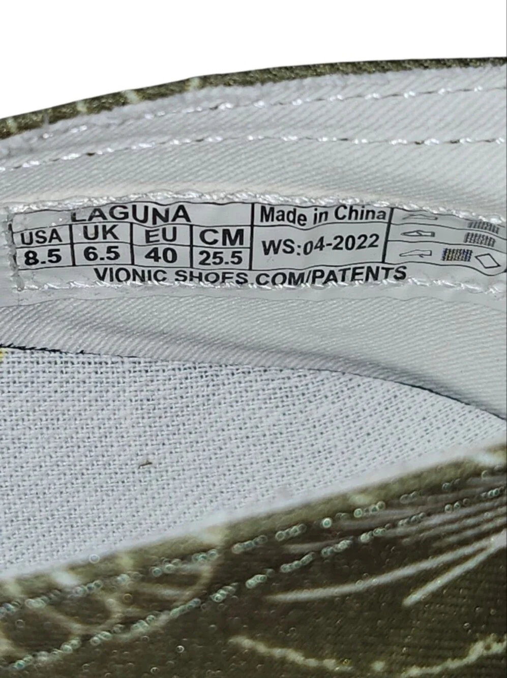 Vionic Beach Laguna Canvas Espadrille Slip On Shoes Women's 8.5 Seaweed Green